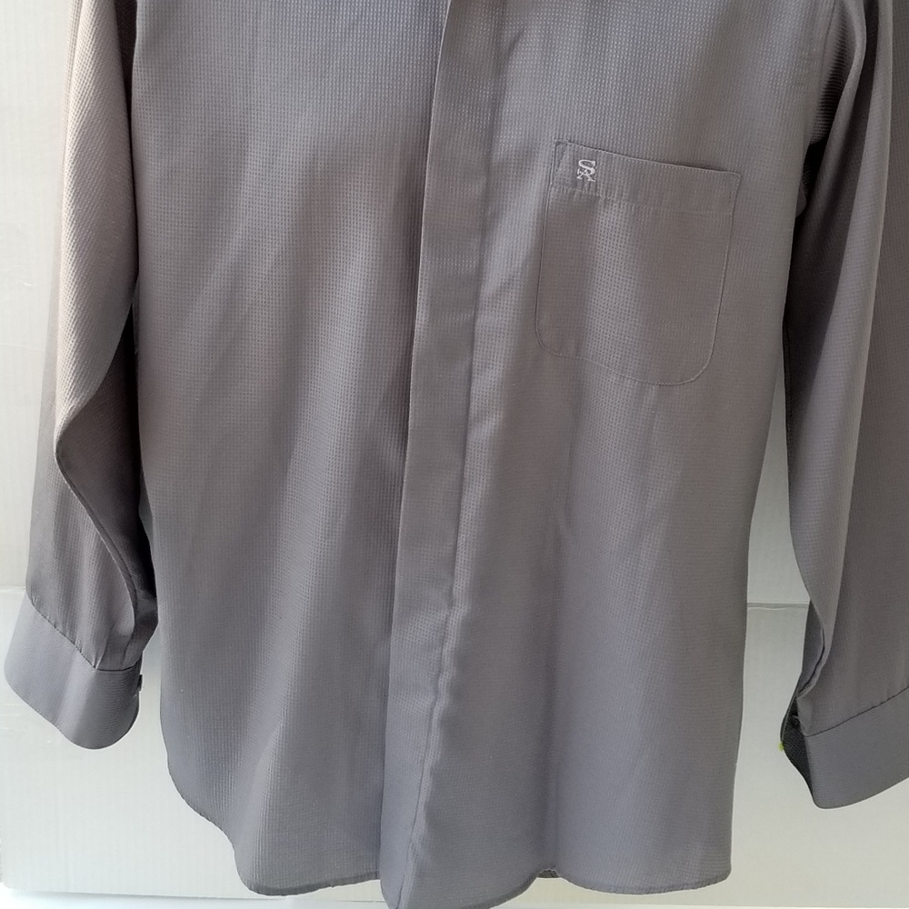 Stacy Adams Steel Color L/S Button Down Shirt Sz M - Picture 2 of 8